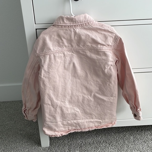 Girls Pink jean jacket With Brown buttons - Picture 5 of 5